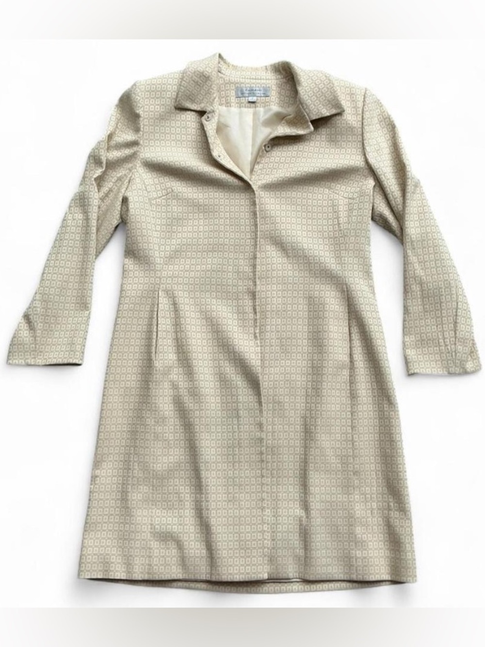 Quiet Luxury Retro Glam Cream-Colored Duster Trench Coat